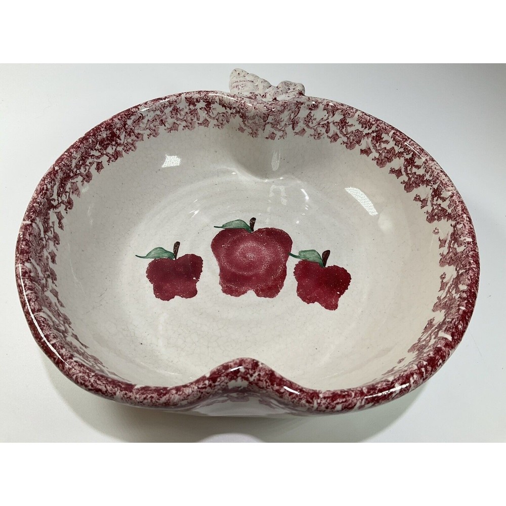 Neher Pottery Apple Torte 1994 Recipe Sponge Ware Ceramic Baking Serving Dish 9"